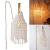 Elegante gewebte Lichtabdeckung Baumwollseil Makramee Quasten Lampenschirm Böhmische Hängeanhänger für Kinderzimmer Schlafzimmer Dekorationen