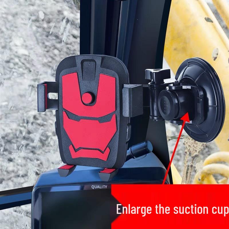 

Shockproof Universal Excavator Loader Suction Cup Phone Holder 9cm Suction Cup Truck Mount червоний