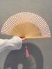 Antique Fan Pink Folding Fan National Style with Han Chinese Clothing Cheongsam Cool Fan Portable New Chinese Hand Gift Bamboo Fan