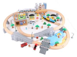 Children'S Small Train Track Toys Wooden Train Traffic 146-Piece Set Educational Early Education Hands-On Brain 3 Years Old