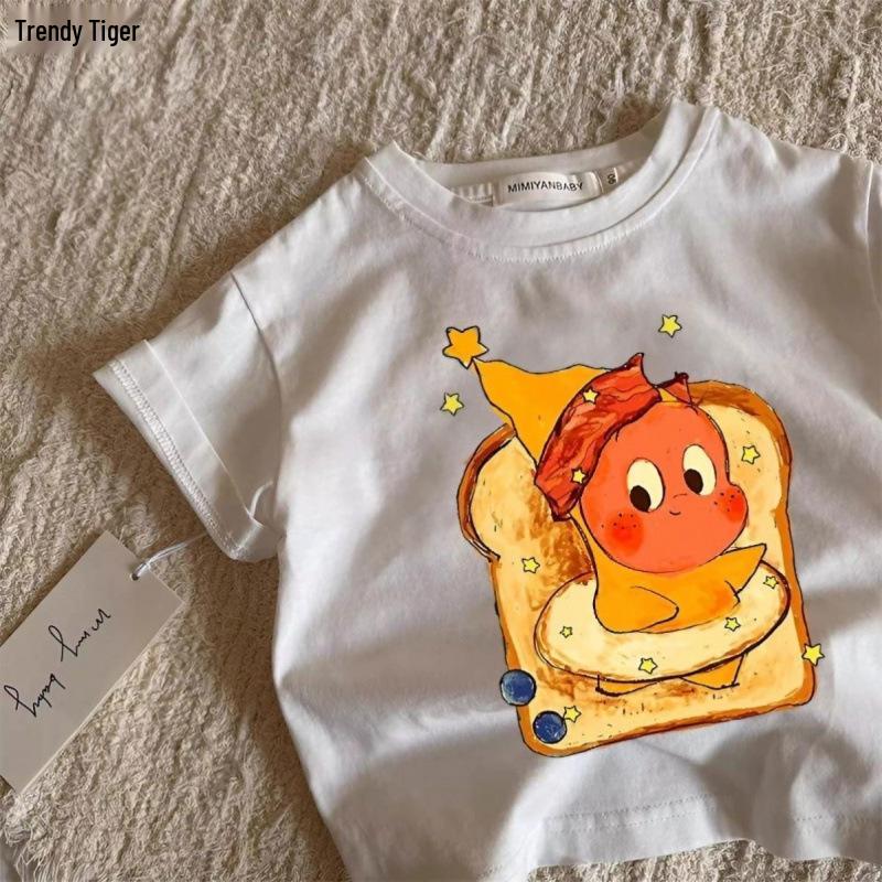 Pure Cotton Japanese Cartoon Star T-shirt for Small & Medium Children