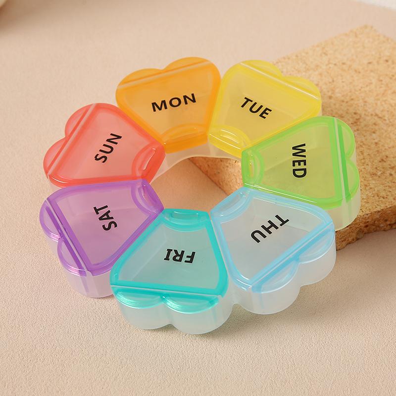 7 Day Round Eco-friendly Pill Box Portable Travel Vitamin Medicine Container Organizer for Gift Giving
