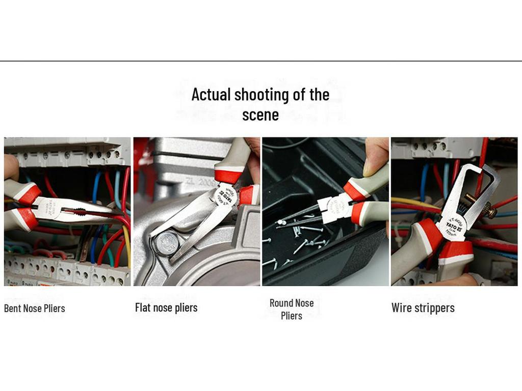 Yiertuo Multipurpose Pliers Set: Bent Nose, Flat Nose, Bird Mouth, Round Nose, Wire Stripping, Duckbill.