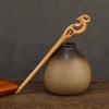 Peach Wood Double-Sided Carved Hairpin for Qipao Hanfu Updo - Ancient Style Accessory