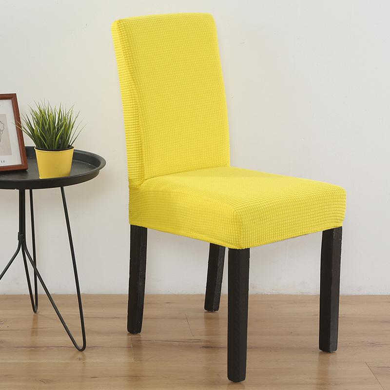 Chair Cover New Solid Color Corn Velvet Seat Set Dining Chair Office Elastic Dustproof Simple Chair Cover