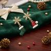 Charming Winter Theme Earrings 1 Pair Christmas Earrings, Sparkling Snowflake Red Santa Hat Green Fashion Jewelry for Holiday Season Stocking