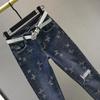 Spring Women's Fashion High Waist Slim Fit Butterfly Rhinestone Decorated Jeans