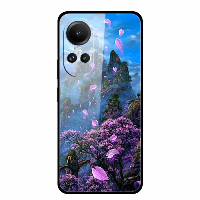 Tempered Glass Case For Oppo Reno10 Pro Cover Reno 10 5G Fashion Hard Back Cover for Oppo Reno 10 Pro 5G Reno105G Case Lion Capa