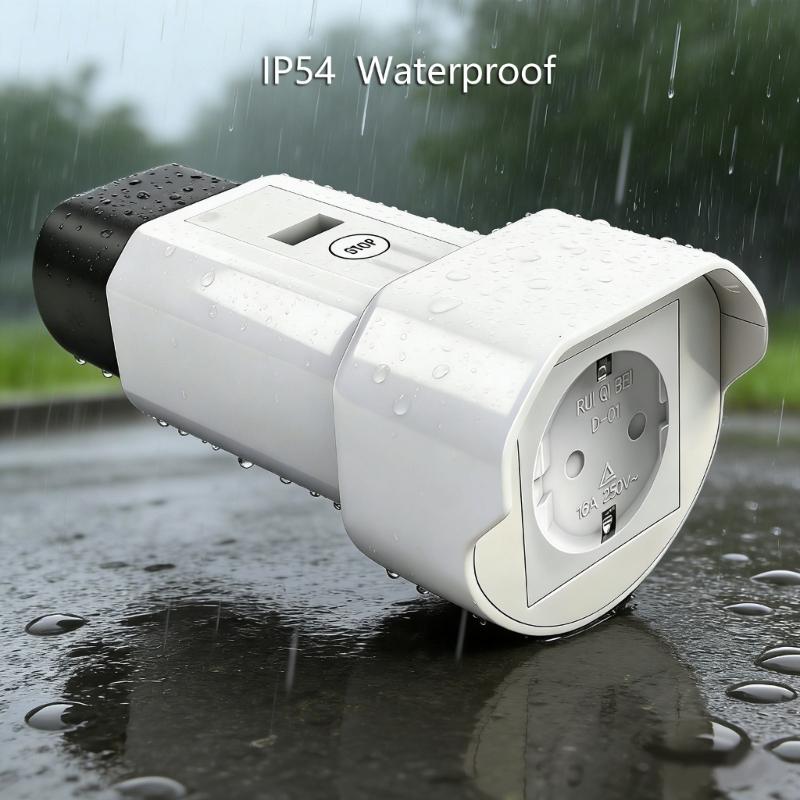 Adattatore di ricarica per veicoli elettrici da Tipo 2 a UK con display di tensione e pulsante di spegnimento per scooter elettrici e protezione migliorata