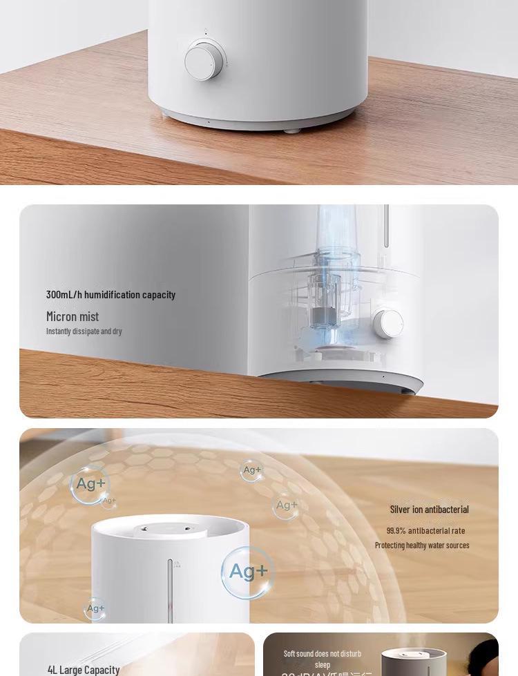 Xiaomi 4L Silent Humidifier for Office & Bedroom - Fine Mist