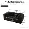 Modular and configurable corner sofa, two-seater frameless sofa, comfortable corduroy sofa, suitable for living room and bedroom, Black