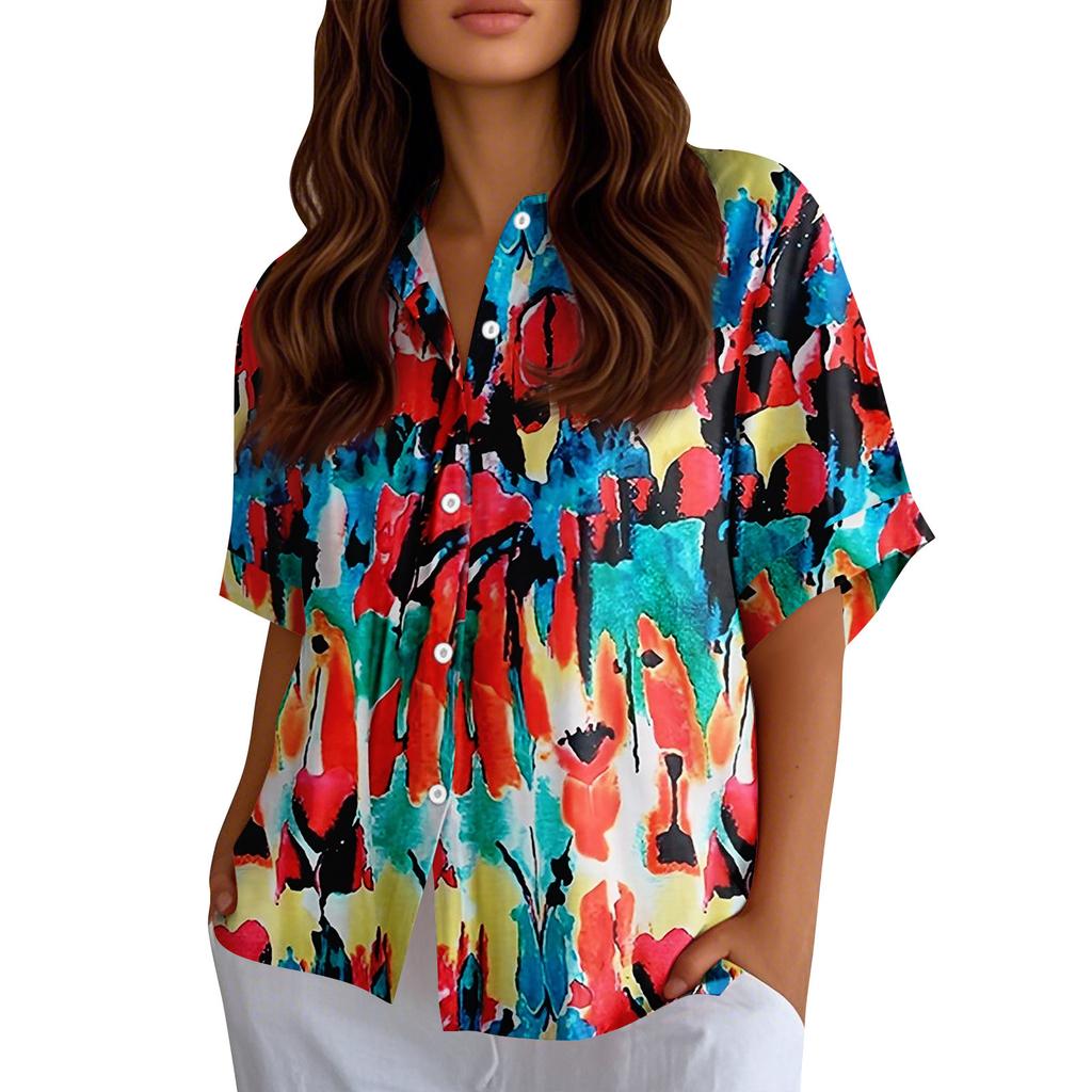 Womens Button Down Shirts Linen Button Down Shirts Half Sleeve Shirts For Women Half Sleeve Tops For Women