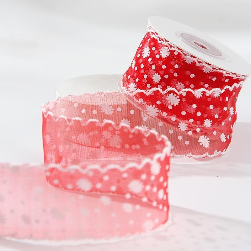 Printed Chiffon Voile Ribbon 1.5" 38Mm Diy Hair Bows Sewing Accessories Handmade Crafts Gift Flower Packing 10 Yards