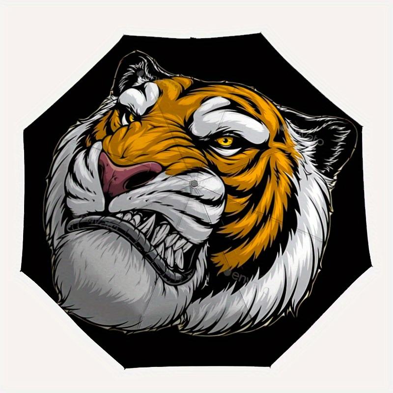 

1pc Tiger Head Automatic Open/close Folding Umbrella, Compact Portable Travel Umbrella, Durable Construction yy250809063