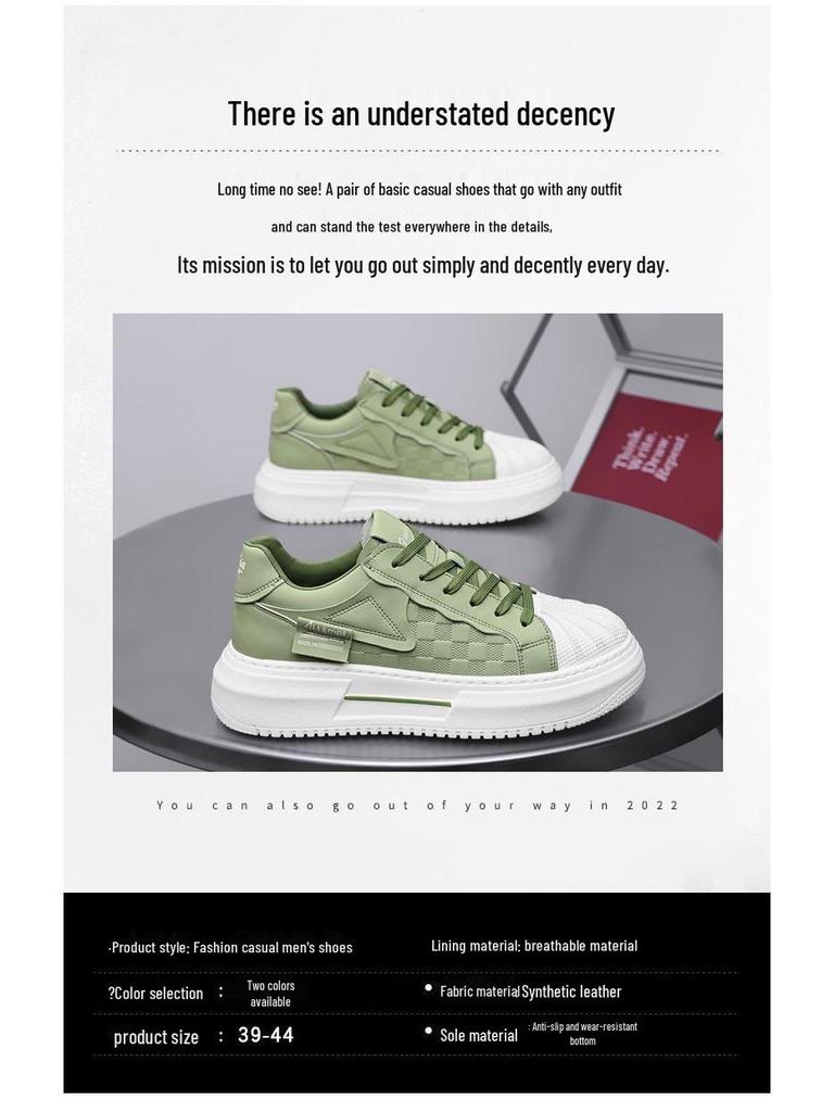 Sneaker Estive da Uomo Traspiranti con Punta a Conchiglia Bianca - Trendy, Versatili, Scarpe Casual da Skate con Suola Spessa