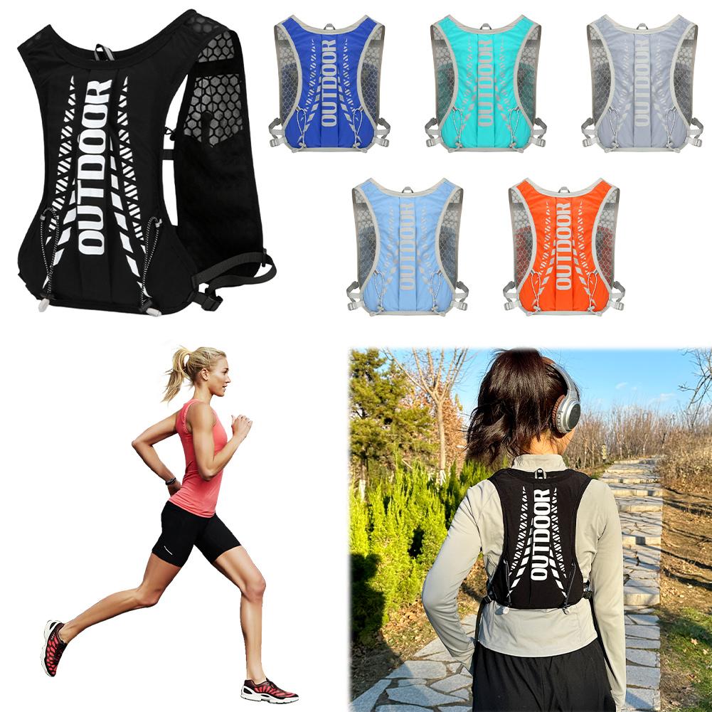 1PCS Ultra-Light Hydration Vest Adjustable Reflective Breathable with Pockets Unisex for Trail Running Marathon Hiking Cycling