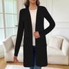 European & American Autumn/Winter Women's Long Sleeve Loose Pocket Cardigan Coat, Solid Color