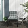 Outdoor Lounger, thick padding, rust-resistant steel frame, 62W x 110D x 88H cm, Grey/Black