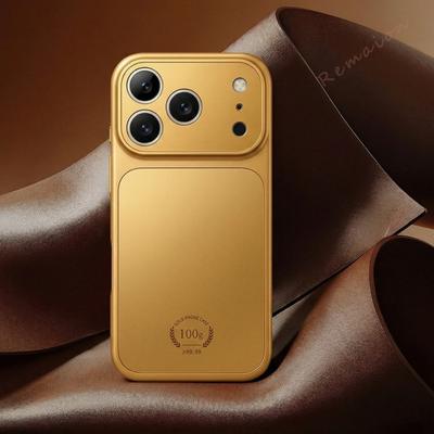 Big Window Magnetic Official Phone Case For For Iphone 17 Air 11 12 13 14 1 16 Pro Max   Gold Glass Protector Cover