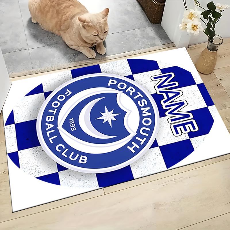 Custom Name Portsmouth FC Badge Carpet Rug Customizable Soft Washable Anti-Slip Home Living Room Sofa Mats Personalized Rug. 0909224