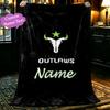 1pc Digital Print Nap Blanket, Black and White Houston Outlaws Blanket for Home Use, All Season Warmth, Christmas and Valentine's Day Gift Blanket