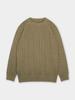 BIRBANTE Garment-Dyed Washable Cable Knit - Camel