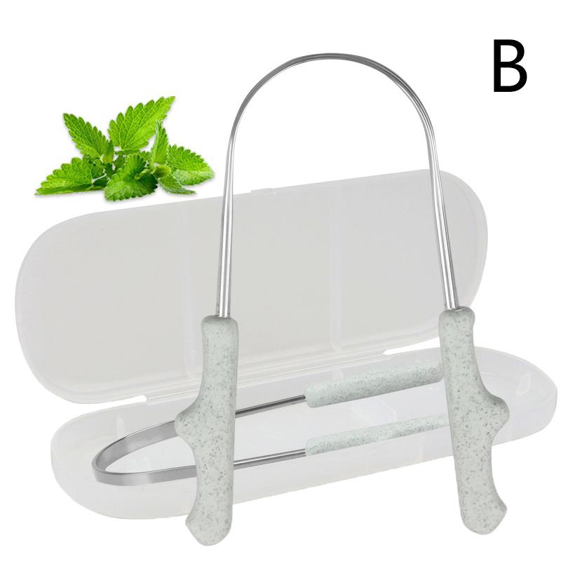 Stainless Steel Tongue Scraper With Storage Box Oral Cleaner Brush Fresh Cleaning Hygiene High Quality Tongue Scrape