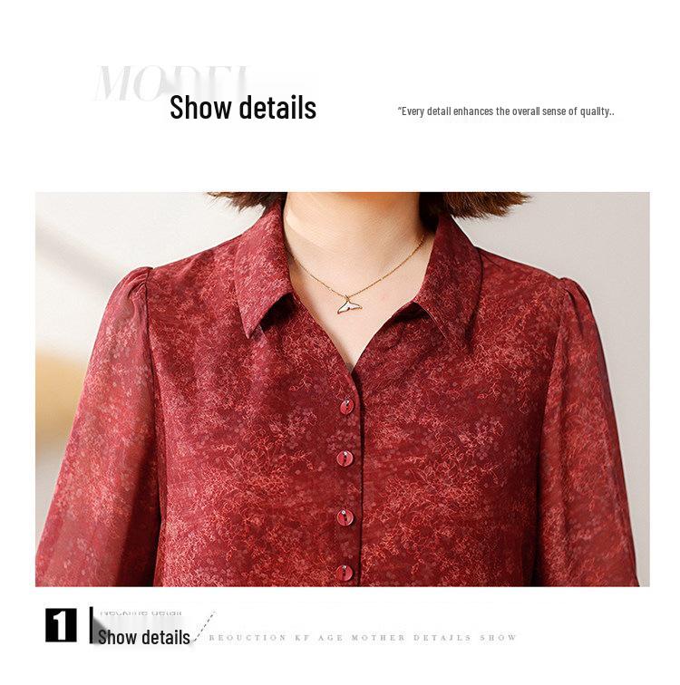 2026 Spring Shirt for Elderly Mothers - Women's Lapel Top, Loose Fit for Middle-Aged and Elderly, Perfect for Spring and Autumn