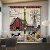 Retro farmhouse print curtains, pole bag curtains 42*84, bedroom and living room, home decoration, room decoration