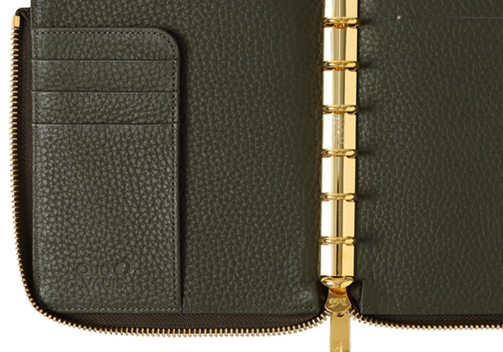 Quo Vadis Genuine Leather System Notebook Cover 6 Zip Timer 14 Tail Orange QUOVADIS Timer14 qv937lz30or [Mini Size/L Cover]