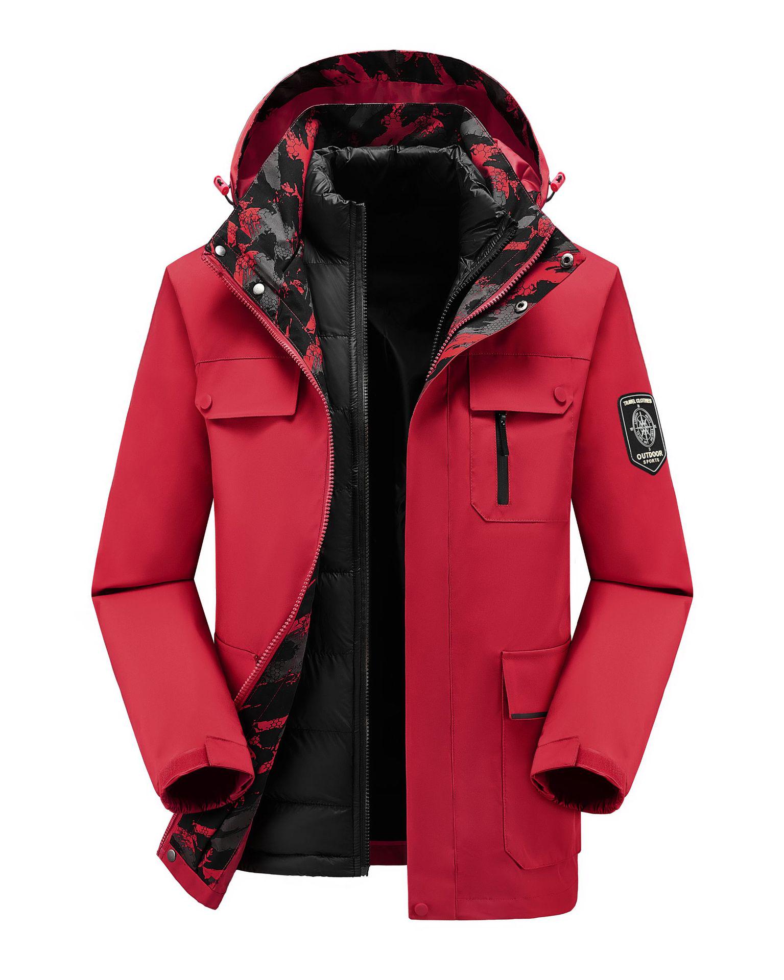 

Осенне-зимняя камуфляжная куртка-ветровка 3-в-1 для велоспорта на открытом воздухе со съемным слоем и логотипом на заказ. 5XL