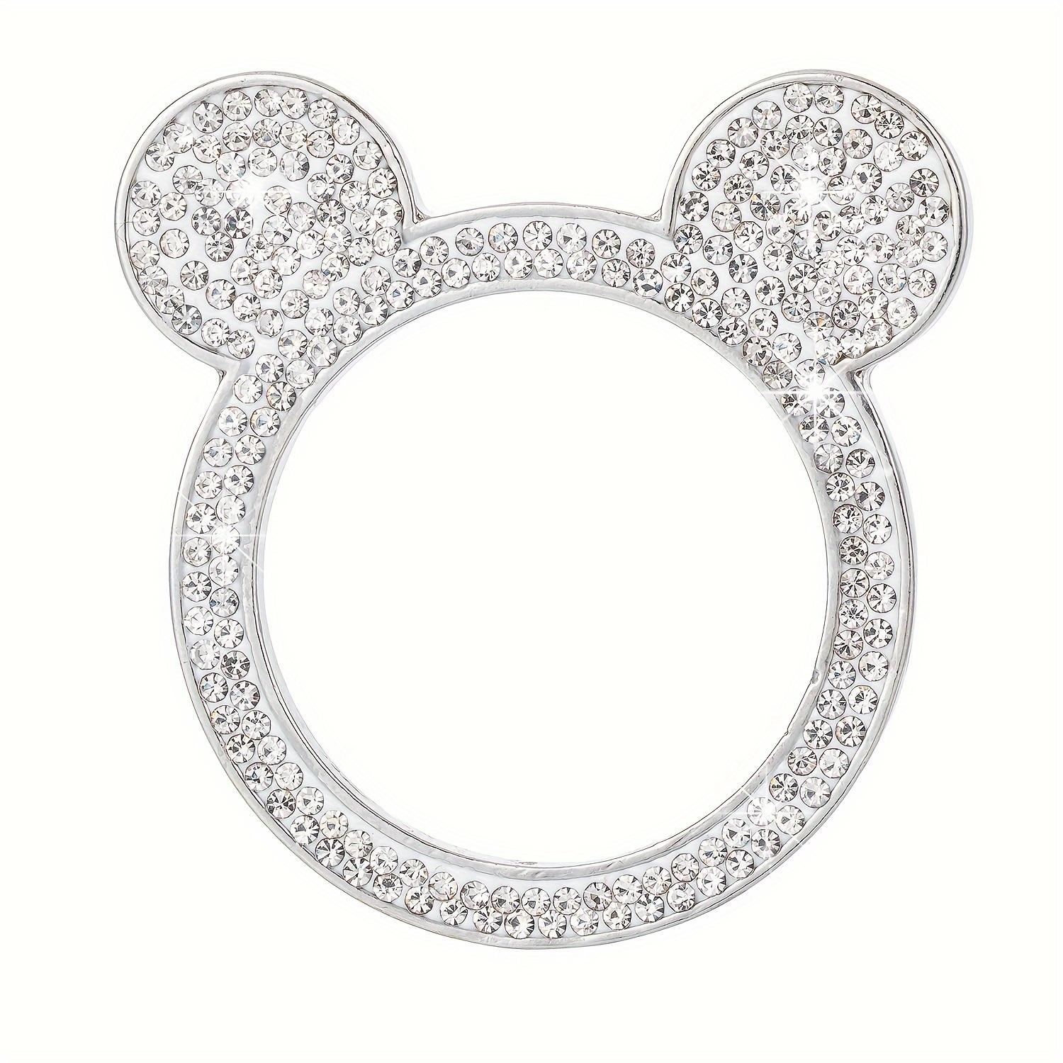 

Diamond encrusted teddy bear one click start ring sticker cute mouse car universal decoration ring car ignition button cover