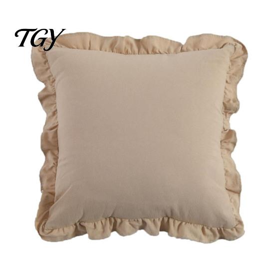 Federe Comode in Cotone Copricuscino Ruffle, Custodia a Quadri con Bordo Arricciato, Copricuscini da Divano 18x18 Pollici 20x12 Decorativi per Farmhouse