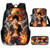 One Piece Anime Backpack Set Kids - School Bag Shoulder Pencil Case Oxford Fabric Ergonomic Design