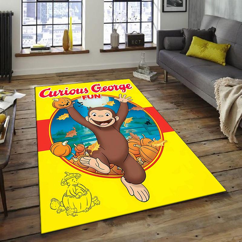 1pc Curious George (5) Design Area Rug - Non-Slip, Soft & Cozy Floor Mat for Living Room, Bedroom, Office - Indoor/Outdoor Decorative Carpet