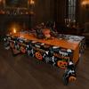 Durable Table Cloth Happy Halloween Disposable Tablecloth, Spooky Pumpkin Ghost Skeleton Waterproof Tablecloth Cover for Kitchen Dining Room,