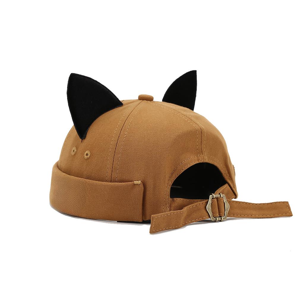 New Japanese Style, Cute and Versatile, Cat's Ears (Steamed Cat-ear Shaped Bread), Melon Skin Hat, Female, Korean Version In Summer, Cornice Free