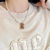 Creative Bear Pendant Choker Necklace for Men Hip Hop Punk Imitation-Pearl Beads Chain Male Y2K Luxury Jewelry Accessories