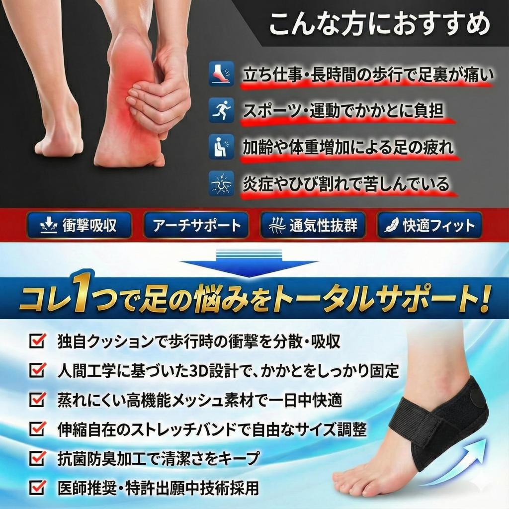 Latest Heel Support by Physical Heel Cushion for Greater Shock Heel Sole of the and Arch Support for Standing Large [2026 Model] [Co-Supervised