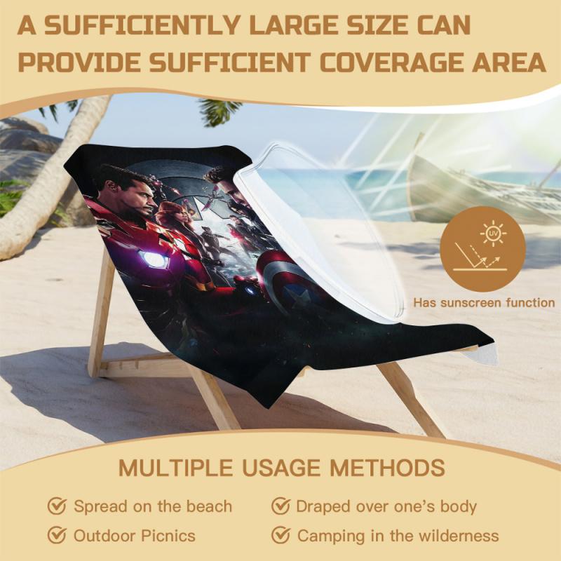 Epic Avengers Movie Art Beach Towel Pool Towel Camping Towel,Soft Quick Dry for Swimming Camping Bathroom Outdoor Home
