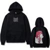 Sweat à capuche Darling in The Franxx Zero Two 02 Cornes Impression Avant Arrière Homme Femme Anime Manga Pull Sweat à Capuche Unisexe Décontracté Streetwear Haut à Capuche