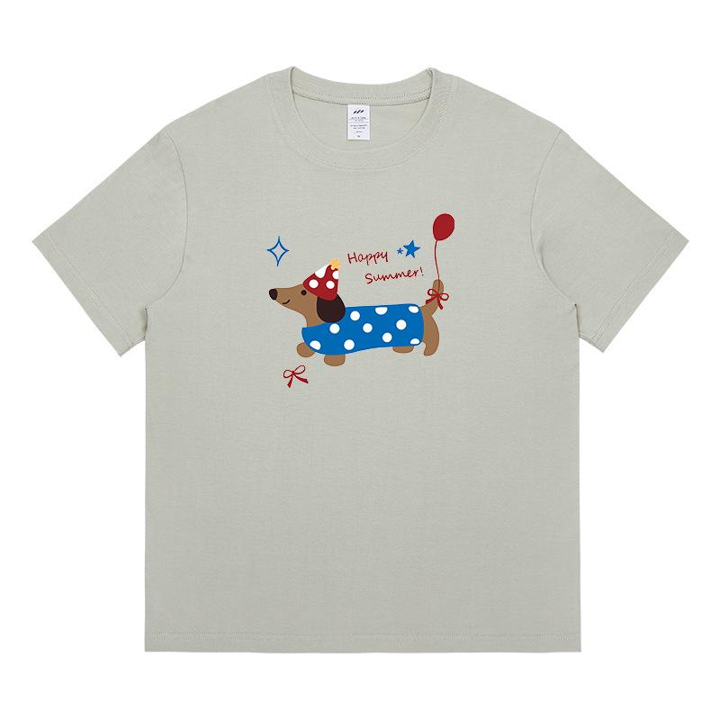 

Женская футболка из высококачественного корейского хлопка - Короткий рукав, Свободный крой, Модный летний стиль Small