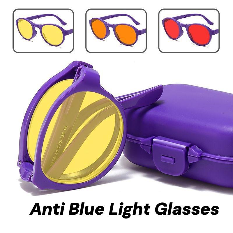 Portable Folding Night Vision Anti Blue Light Glasses for Men and Women Mobile Phones Computers Competitive Games Eye Protection