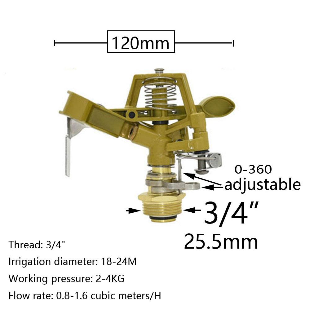 

1/2 3/4 дюйма мужские металлические пульсирующие фермерские спринклеры с вращением на 360 градусов рокерные спринклеры для полива газона для сада