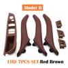 7PCS Left Hand Driver LHD Car Interior Left Right Leather Door Pull Handle Assembly Set For BMW 5 Series F10 F11 523i 525i 528i
