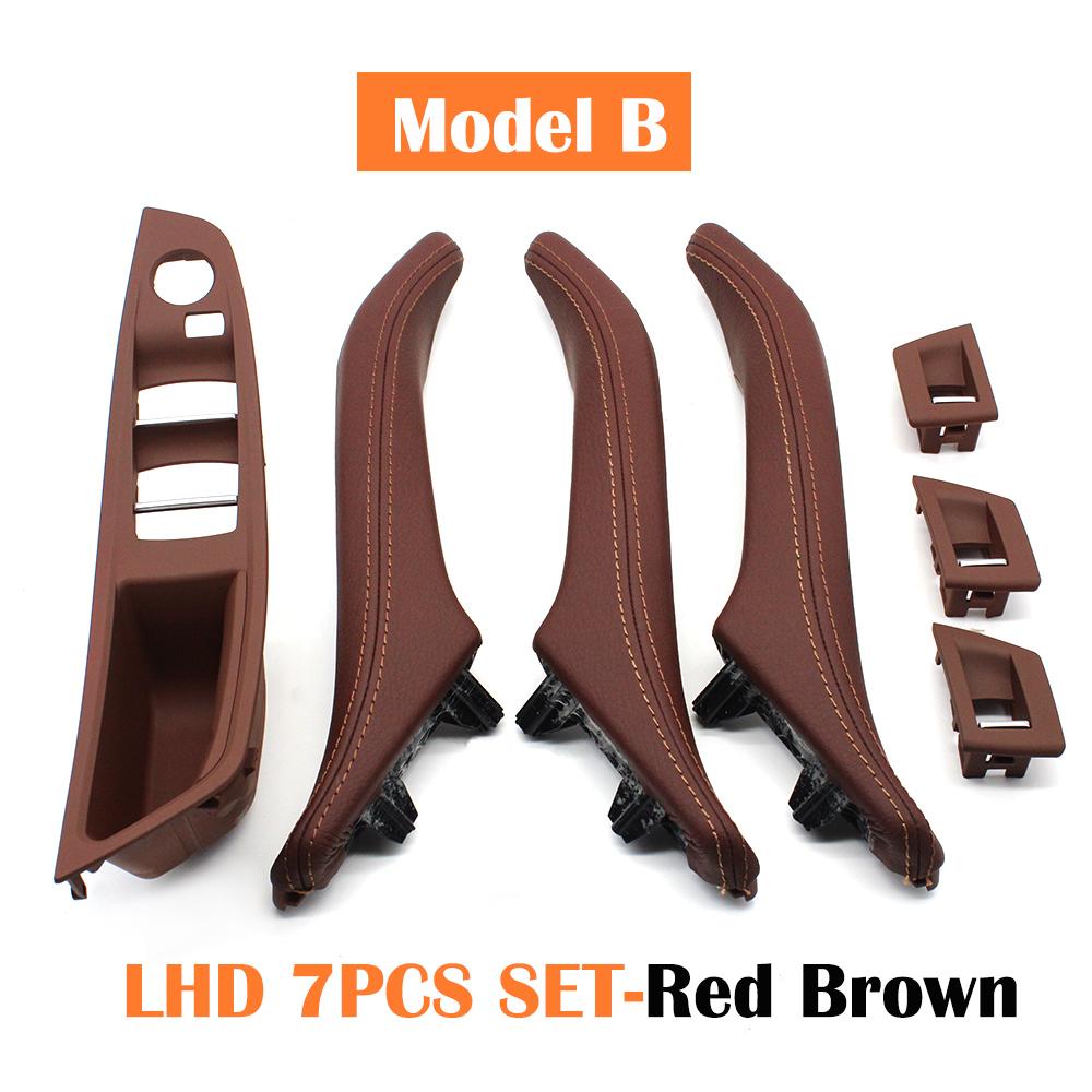 7PCS Left Hand Driver LHD Car Interior Left Right Leather Door Pull Handle Assembly Set For BMW 5 Series F10 F11 523i 525i 528i