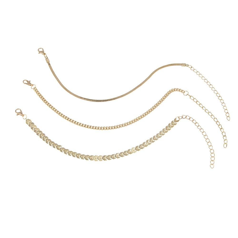 

Новый продукт, модный и популярный темперамент, простой летний уличный браслет на щиколотку, креативные многослойные украшения для ног в европейском и американском стиле золотой