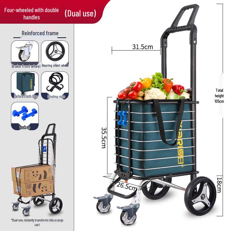 OEING Foldable Stair Climbing Grocery Cart Compact