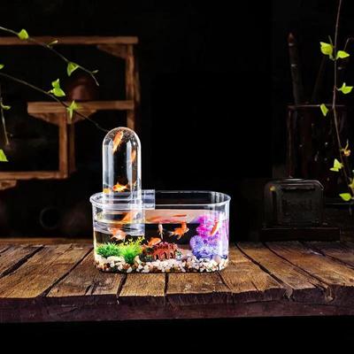 Miska do akwarium Betta Fish Tank Multiuse Solidna z uszczelnioną pokrywką Małe akwarium stacjonarne do biurka