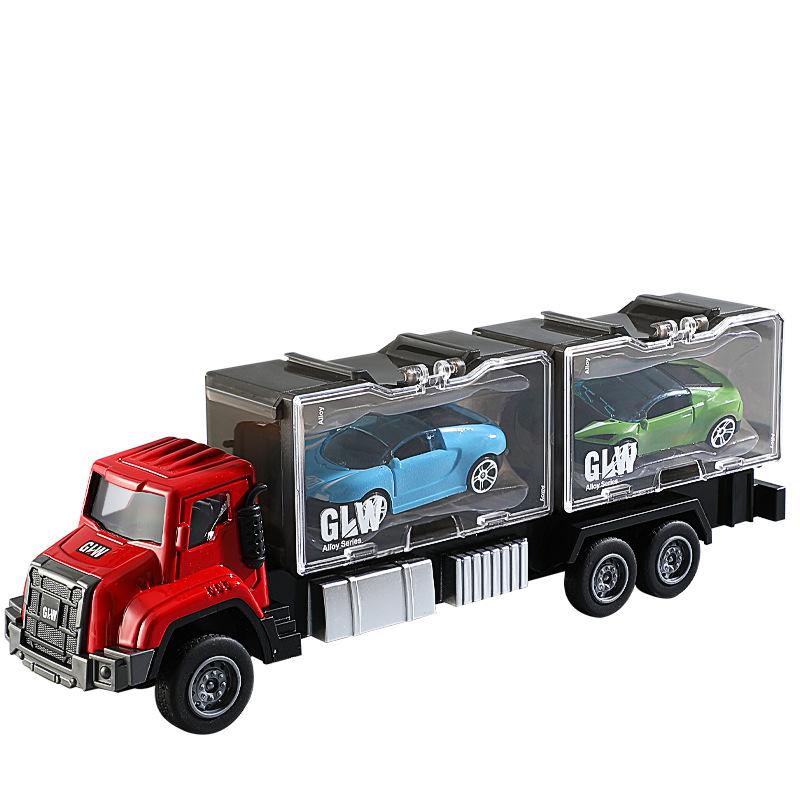 Alloy Car Head Simulation Truck Container Transporter Children's Toy Pull Back Car Inertia Driving Car Boys Educational Toy Gift